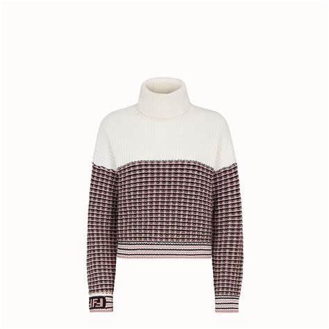 fendi micro-check wool sweater|fendi sweater.